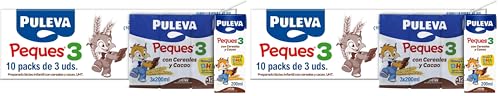 PULEVA PEQUES 3 con Cacao y Cereales de 12 a 36 meses - 10 packs de 3x200ml (Paquete de 2)