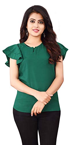 Image of DHRUVI TRENDZ Women's Plain Regular fit Top