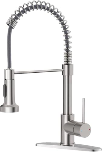 OWOFAN Brushed Nickel Kitchen Faucet with Pull Down Sprayer Sink Faucets 2 Function 304 Stainless Steel 9009SN
