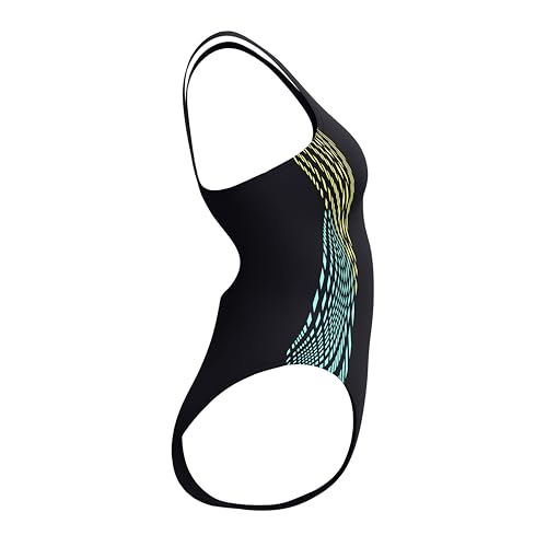 Speedo Women's Placement Muscleback Swimsuit Swimming Costume Hyper Yellow Size 42" Approx UK 20 - Image 6
