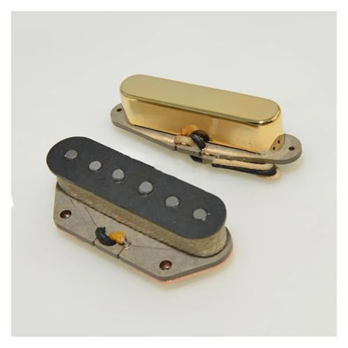 ギターピックアップセット スタッガードブリッジ 布張りアルニコ5エレキギターピックアップ ピックアップ 楽器アクセサリ(A Set of Gold)