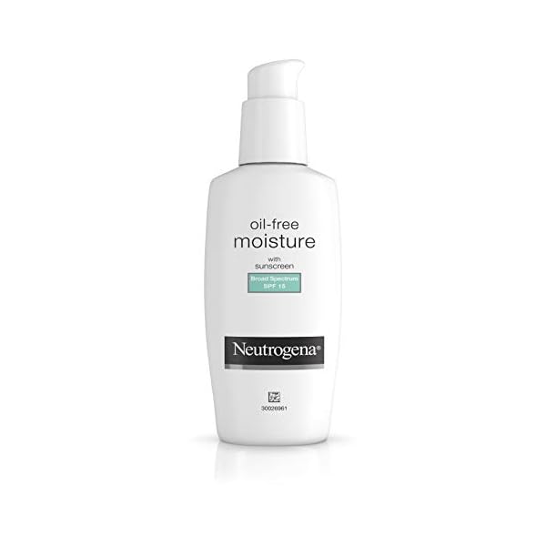 Neutrogena Oil Free Daily Long Lasting Facial Moisturizer & Neck Cream - Non Greasy, Oil Free Moisturizer Won't Clog Pores - SPF 15 Sunscreen & Glycerin, 4 fl. oz