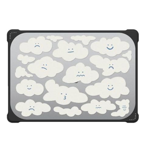 CASETiFY Bounce MacBook Air 15" (M2 - M5) Case [Enhanced Protective Corner Design/Ventilation Cutouts/Anti-Slip Grip] - Cute Clouds by Eggsdoodz - Clear Black by CASETiFY - Used condition - US$38.86