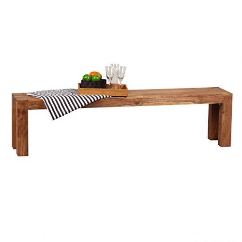 KADIMA Design Akazie Massivholz Esszimmer Sitzbank Wood Bank 180 x 35 cm Esszimmerbank – Miniatur