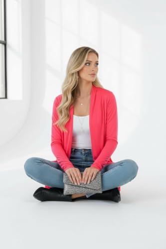 Image of ToBeInStyle Womens Open Front Long Sleeve Lightweight Asymmetrical Draped Cardigan with Side Pockets