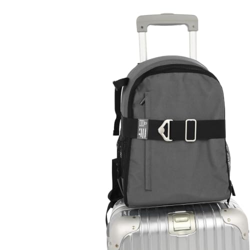 Image of 2-in-1 Luggage Straps Travel Belt for Carry On Bag, Elastic Adjustable Suitcase Straps for Backpack Attachment, Over Handle Luggage Bungee for Hands-Free Travel