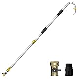 LAANPOLE Gutter Cleaning Tools from The Ground, 24FT Reach Rain Cleaner with Bendable Wand and Quick Connect Adapter for Garden Hose