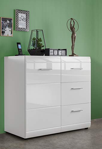 Cómoda de diseño alemán GERMANIA en blanco aparador resistente y elegante 6