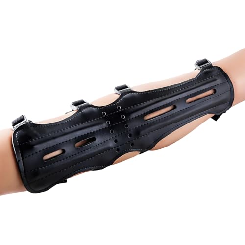 Pu Leather Archery Arm Guard, Four-Slot Design for Recurve Bow, Comfortable and Protective Gear for Archers