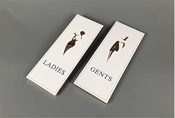 SIGNOOGLE Ladies Gents Toilet Acrylic Laminated Sign Board Plate Display Office for Hotel Restaurant Mall Bank Office Multicolored, (4 x 10 Inches)