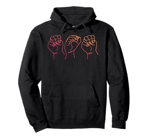 ASL American Sign Language Deaf Mom Hand Gesture Mothers Day Pullover Hoodie