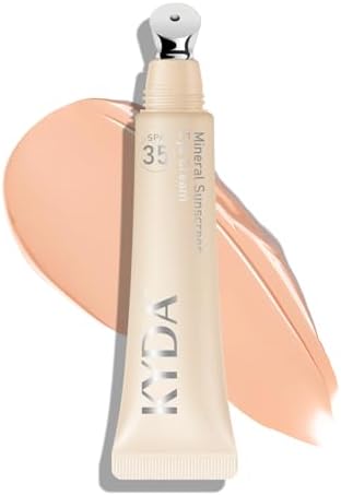 KYDA Mineral Sunscreen Eye Cream, 3-in-1 Anti-Aging Eye Cream, SPF 35, for Dark Circle and Fine Lines, Medium