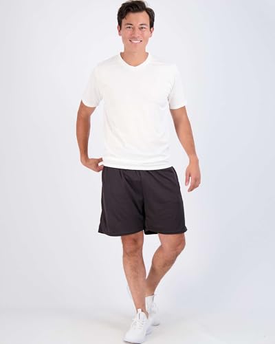 Real Essentials 5 Pack: Men’s V-Neck Dry-Fit Moisture Wicking Active Athletic Tech Performance T-Shirt
