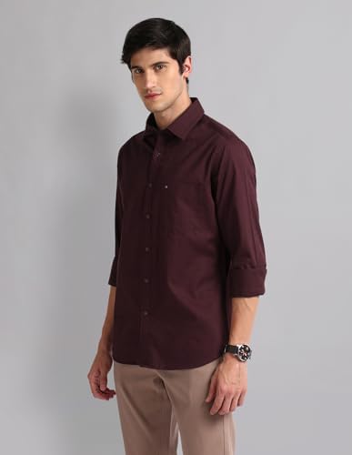 Image of Arvind Geometric Patterned Slim Fit Shirt