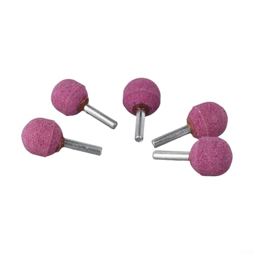 Jotekonoby Set di 5 punte per fresa a sfera con gambo da 6 mm, testa in ceramica per incisione, punta da trapano a forma di sfera, strumento di intaglio di precisione (6 x 25 mm rosso)