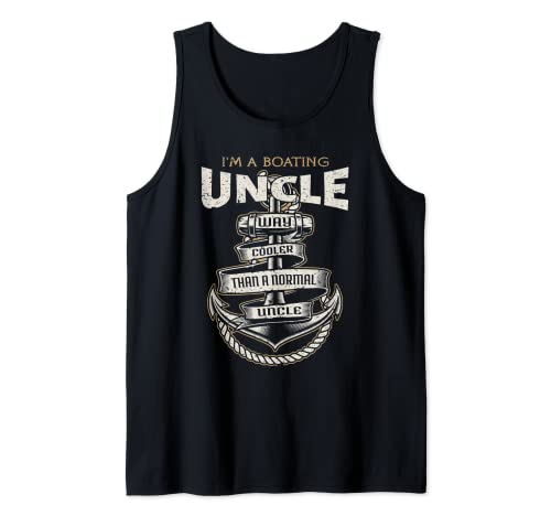 Boating Uncle Shirt Way Cooler Funny Men T-shirt Regalo Camiseta sin Mangas