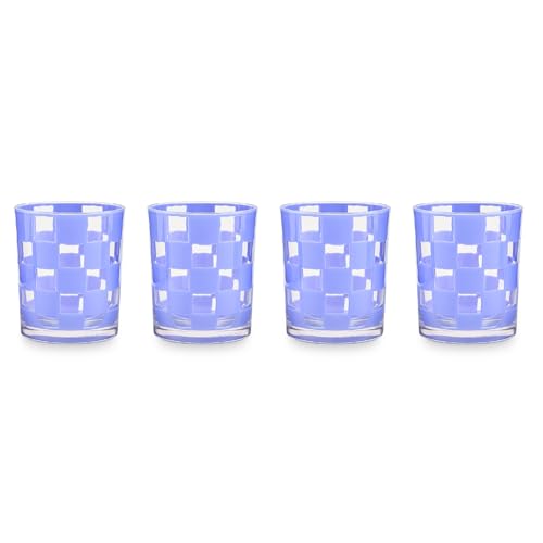MACKENZIE-CHILDS Acrylic Tumbler Set, Blue Check