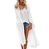 Ce cardigan kimono long et fluide est parfait comme couverture de plage pour vos tenues de bain et moments de détente en bord de mer.