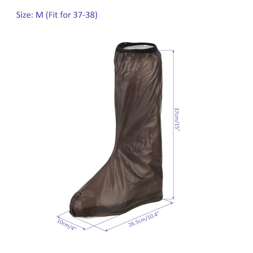 M METERXITY 1 Par de Cubiertas Impermeables para Zapatos - Reutilizables, Antideslizantes, Plegables, Protectores de Zapatos de PVC con Cremallera, para Deportes al Aire Libre (M, Café) miniatura 3