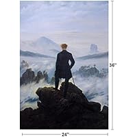 Buyartforless Wanderer Above The Sea of Fog 1818 by Caspar David Friedrich 36x24 Giclee Edition Museum Art Print Poster POD 