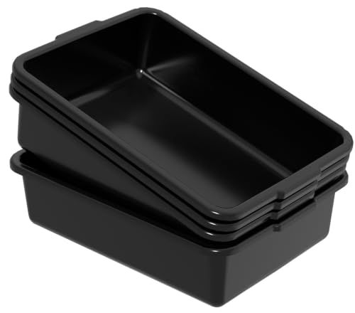 Sadstory 13 L Black Small Commercial Bus Tub, Food Service Bus Tubs, 4-Pack