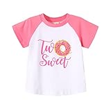 2nd Birthday T-Shirt Baby Girls Two Sweet Pink Doughnut Tees Summer Tops Short Sleeve Cotton Outfits...