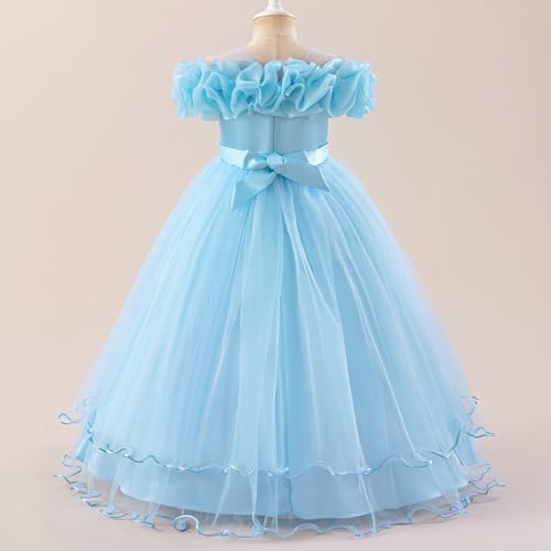 OBEEII Pageant Dress for Girls Floral Wedding Junior Flower Girl Bridesmaid Dress Princess Prom Party Ball Gown4
