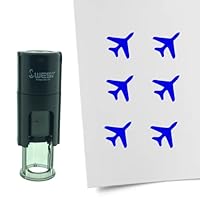 Tampon Encreur CombiCraft Motif Avion 10 Mm - Encre Noire, Cassette Remplaçable, Pour Cartes De Collection, Bullet Journal