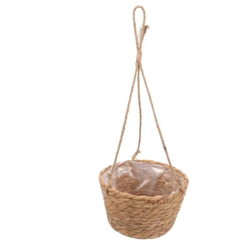 Abaodam Panier Suspendu Tissé Herbe De Pampa Jardinière Campagne Résistante Soleil Et Gel pour Balcon Intérieur Et Extérieur