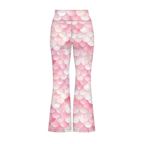 Mermaid Scales Girls Flare Leggings 5-14t Cute Bell Bottoms for Girl Yoga Pants for Gym3