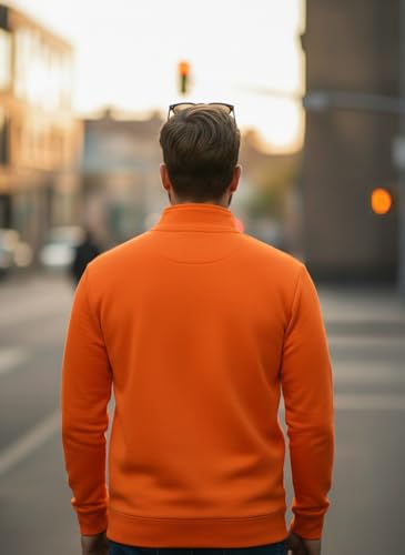 Image of Mack Jonney Men's Fleece Half-Zip High Neck Sweatshirt | Warm & Stylish Winter Wear -JM4380