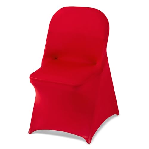 Image of VEVOR Chair Covers, Polyester Spandex Chair Cover, Stretch Slipcovers for Wedding Party Dining Banquet Flat-Front Chair Covers (Red-c, 50PCS)
