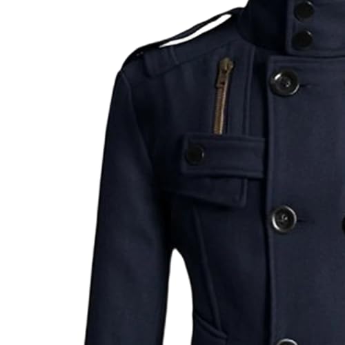 Abrigo térmico para hombre con solapa y bolsillos múltiples 6