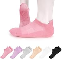 6 Pairs Grip Socks Pilates Women, Home Grippy Yoga Socks, Reformer Non Slip Pilates Equipment, Sticky Pilates Accessories/Essential Kit for Barre, Gym,Dance, Barefoot, Pregnant, Fitness and Ballet