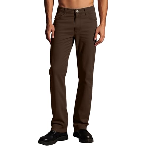 Pantalon cargo pour homme en denim droit style rétro avec fermeture