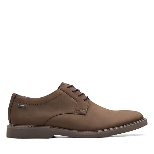 Clarks Atticus Lt Lo Gore Tex   Zapatos de Nobuck en Color marrón Oscuro, Talla 7½, Brown, 41.5 EU