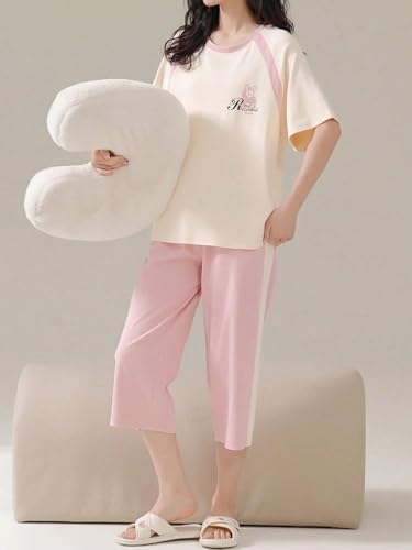 Image of Lymio Womens Korean Night Dress | Full Pyjama Set | Korean Nightsuit | Women Nightwear |Round Neck Full Sleeve Nightsuit | Loungewear | Everyday Nightdress (W-ND-1)