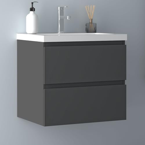 Biubiubath Badezimmermöbel 60cm Dickes Keramik Waschtisch mit Unterschrank...