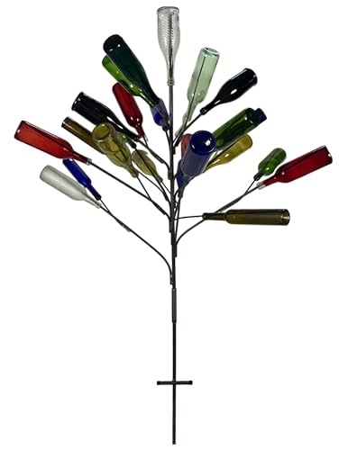 The Big Daddy Bottle Tree | Yard Garden Decor | Simple 2pc Assembly | No Tools Required | Displays 25 Bottles | 5 ft Tall | Heavy Duty Welded Raw Steel | Unpainted | Made in Mississippi USA