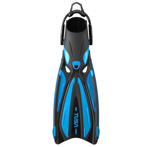 TUSA SF-0114 Solla Scuba Diving Fins with Bungee Strap, Medium, Fishtail Blue