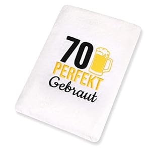 Abc Casa 70. Geburtstag Geschenk Handtuch mit gesticktem Bierkrug, perfekt für Männer – EIN nützliches Geschenk für 70…