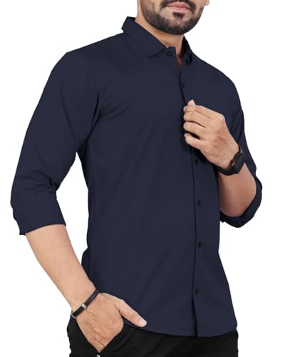 Image of Men's Cotton Full Sleeve Shirt | Regular Fit Casual & Formal Wear with Patch Pocket