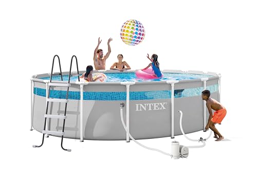INTEX 26729MZ 16ft x 48in Prism Frame Clearview Above Ground Swimming Pool Set Includes 1500 GPH Cartridge Filter Pump SuperTough Puncture Resistant Rust Resistant 5061 Gallon Capacity