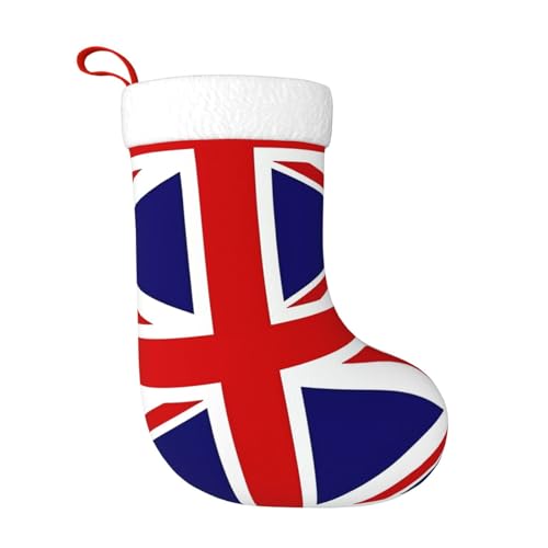 rrxnbcgg Calcetines de Navidad con la bandera del Reino Unido para chimenea con ideas de regalo, tradiciones familiares festivas, rellenos de calcetines para ella