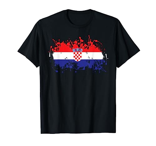 Kroatien Flagge Hrvatska Land Kroate Kroatisch Deko Croatia T-Shirt