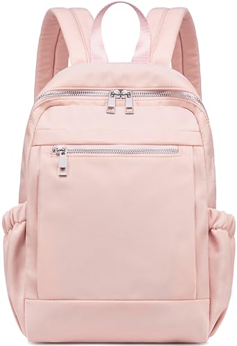 LOIDOU Mini Rucksack für Frauen Kleiner Rucksack Geldbörse Leichtgewicht Mädchen Casual Daypack Bookbag für College Schule Arbeit Reisen, Rosa(35cm)