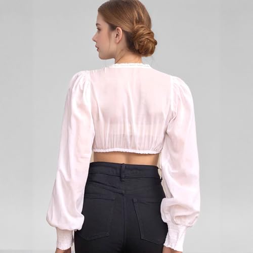 Camisa corta tradicional bávara cómoda para evitar rozaduras debajo del dirndl 3
