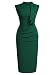 Miusol Lápiz Corbata Plisado Fiesta Oficina Vestido para Mujer Verde Medium