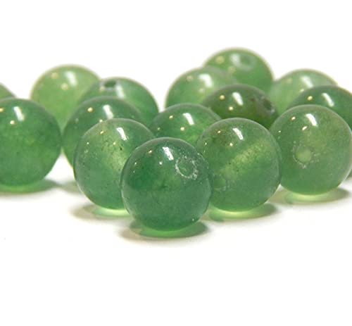 Perlin Aventurin Edelstein Grün Perlen, 8mm 6mm 4mm, Kugel, Halbedelsteine, Schmucksteine Schmuckherstellung Bastelzubehör Schmuckperlen (4mm - 25 Stück)