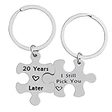 Tofwaol 20th Anniversary Wedding Gifts for Couple Matching Keychains Husband Wife 20 Year Anniversary Present Him Her Keychains